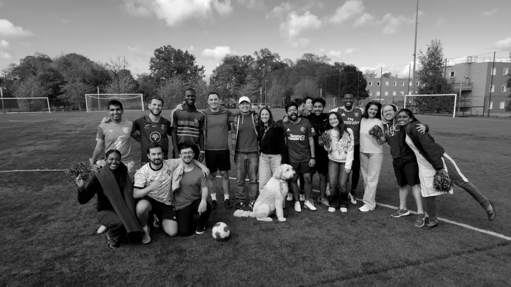 The HEC MBA football team on the pitch